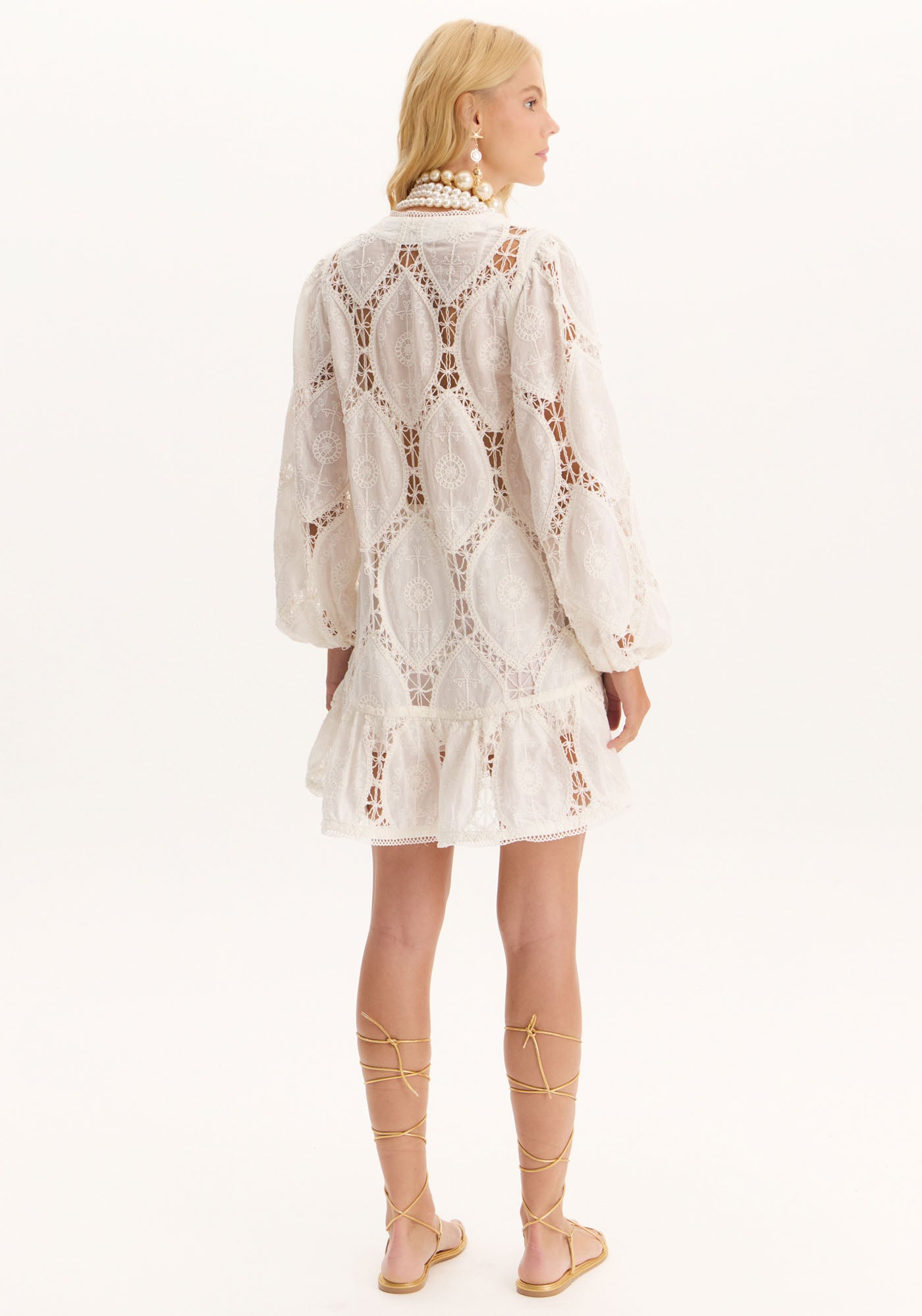 AM White Short Lace Dress