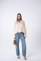 SK Jeans With Ruffled Pockets