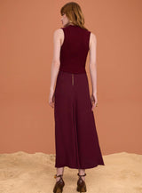 SK Burgundy Midi Skirt