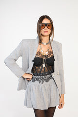 SK Grey Blazer and Skirt Set