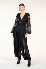 SK Black Long Sleeve Blouse