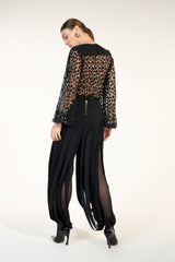 SK Black Long Sleeve Blouse