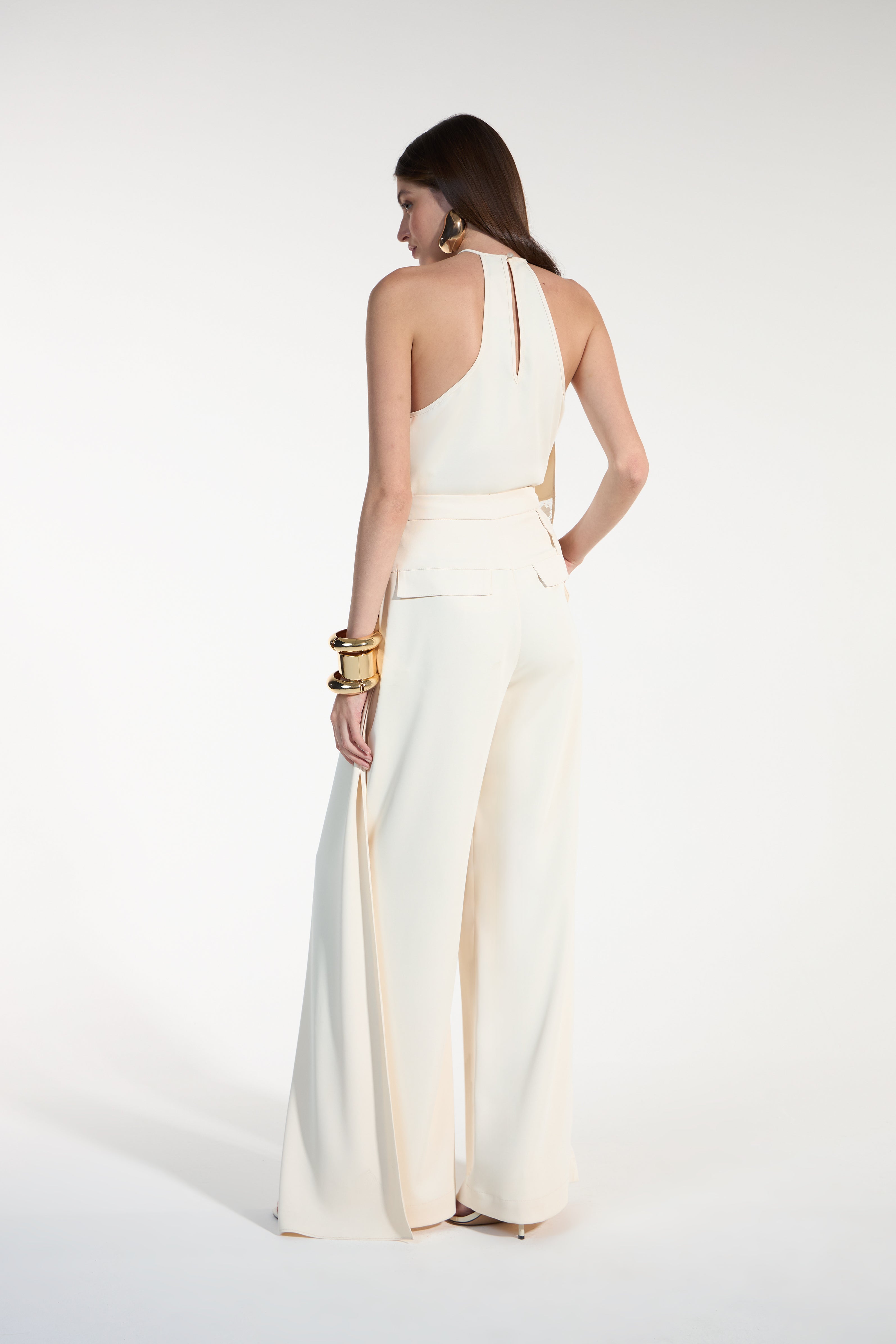 SK Off-White Blouse and Pants Set