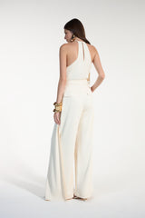 SK Off-White Blouse and Pants Set