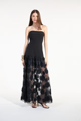 SK Black Strapless Midi Dress
