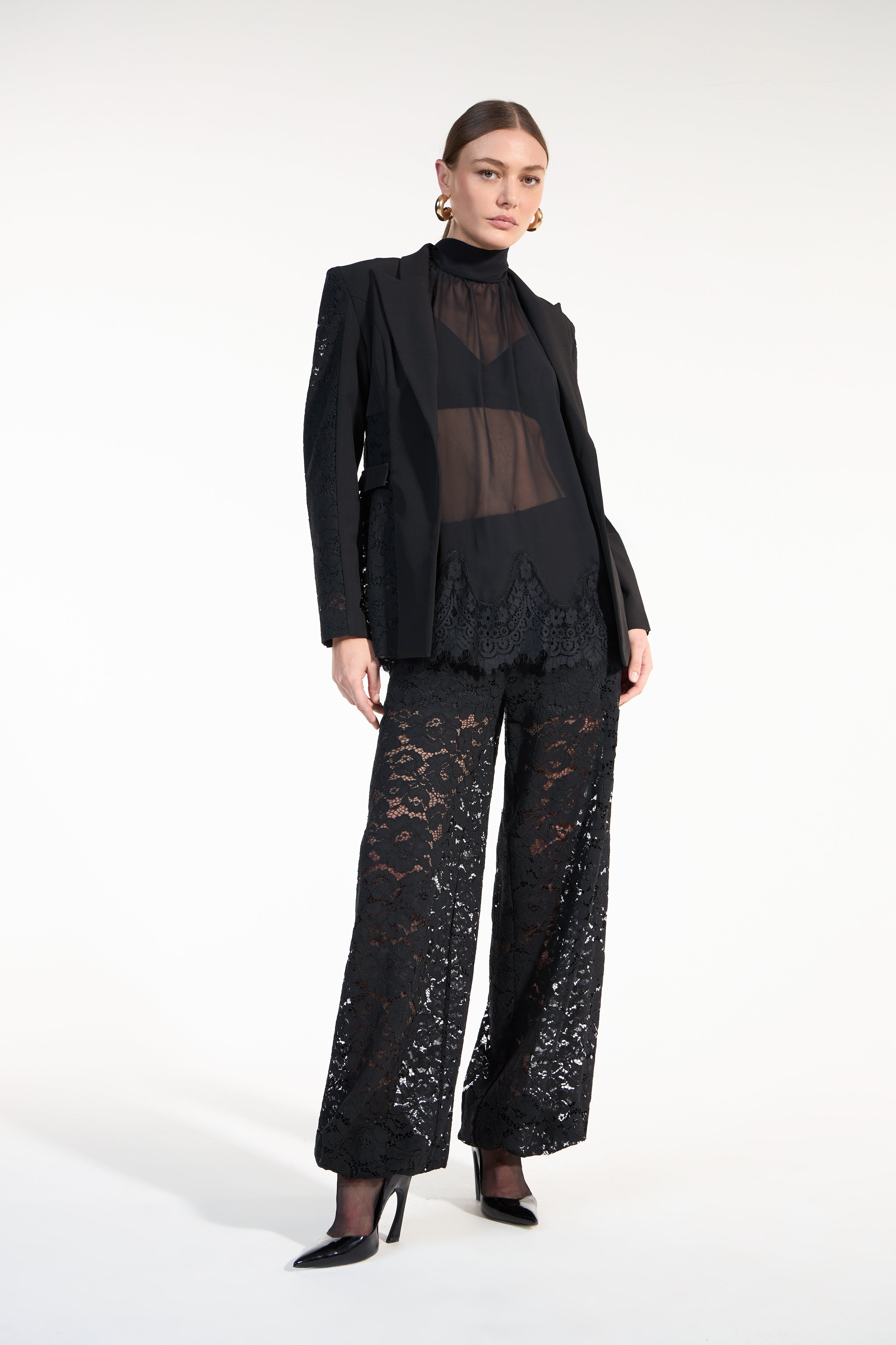 SK Black Tulle Shirt