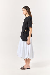 SK Black Blouse With a Golden Brooch