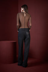 SK Brown Tulle Blouse