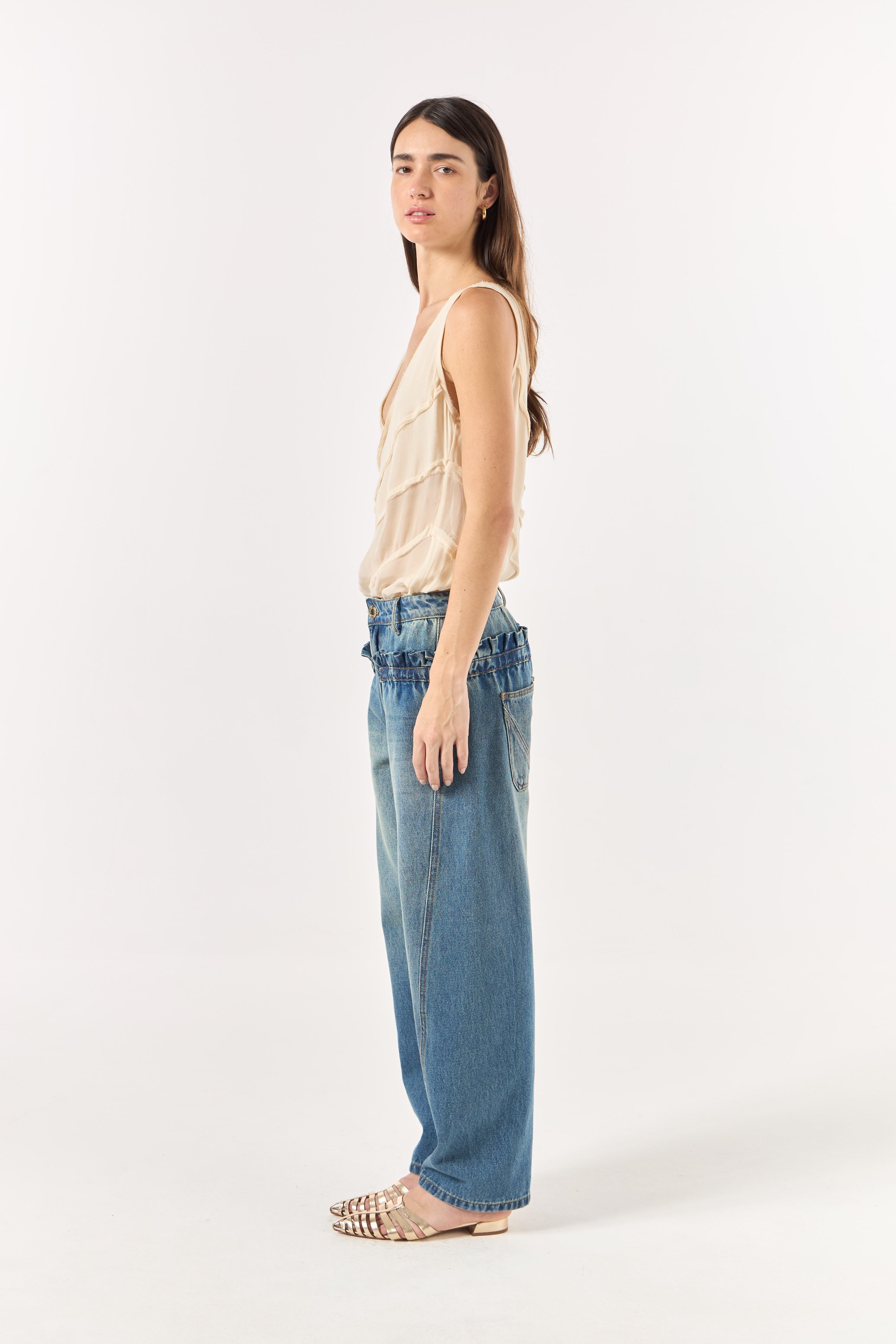 SK Jeans With Ruffled Pockets