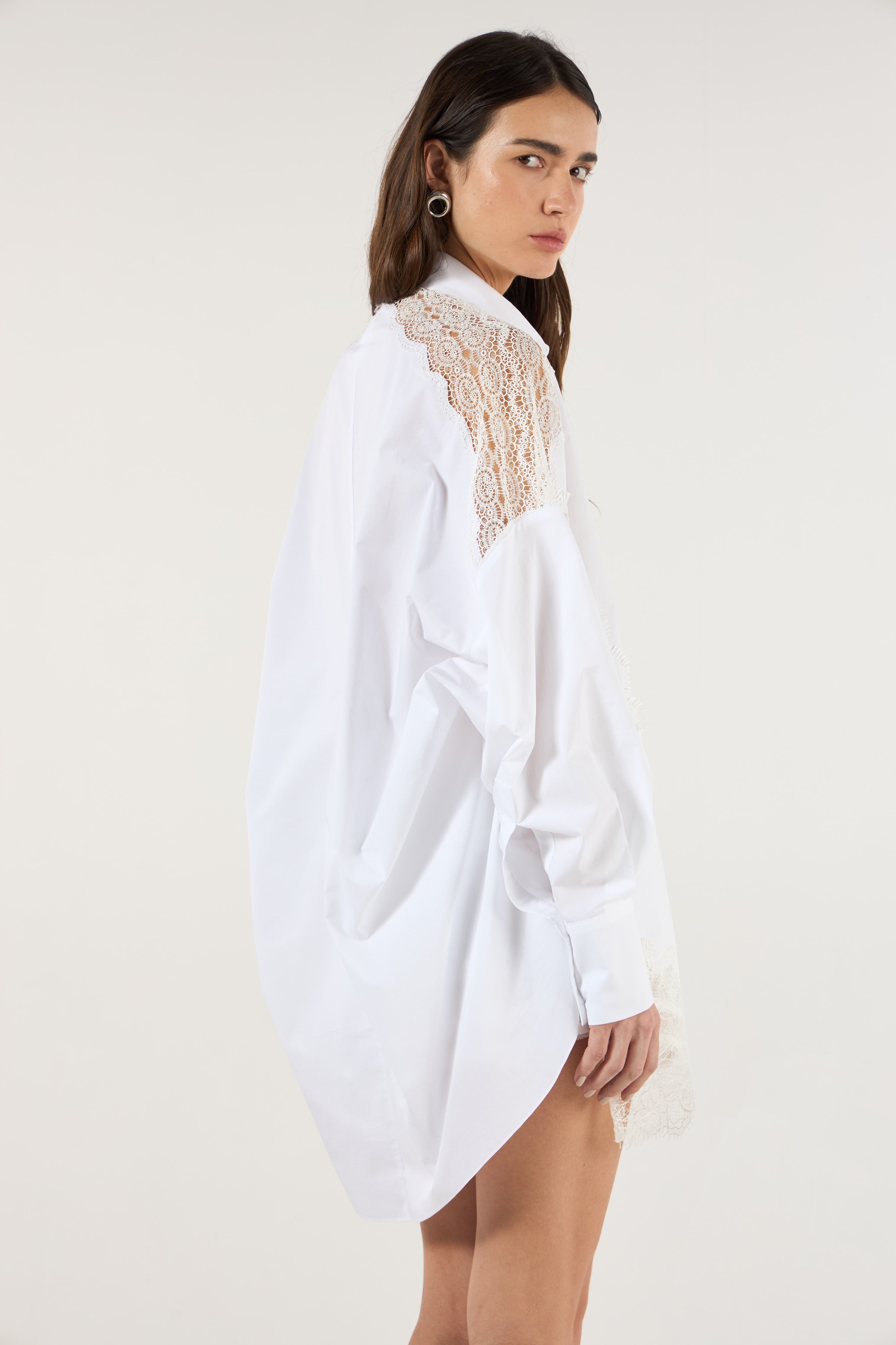 SK White Shirt With lace