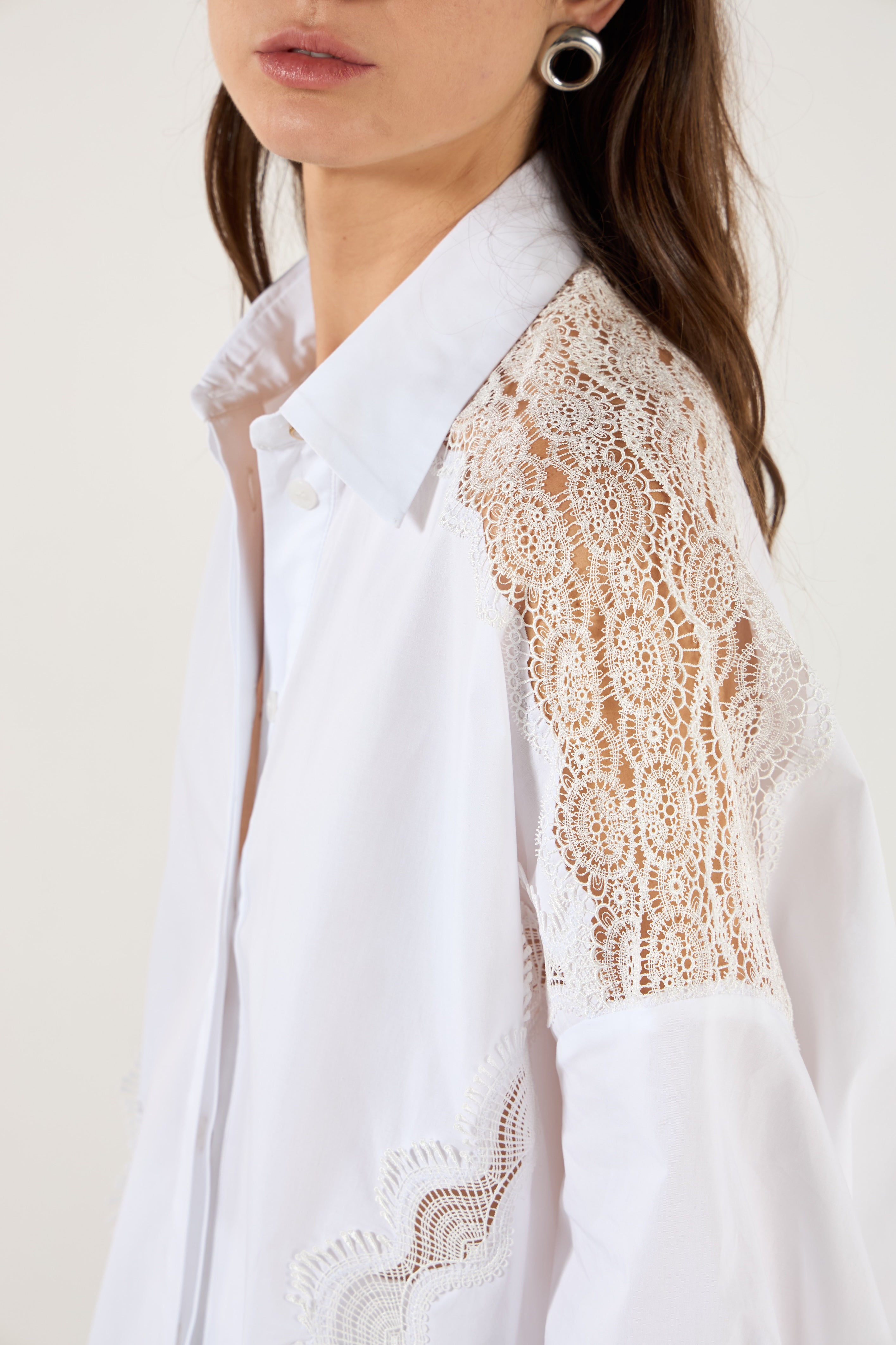 SK White Shirt With lace