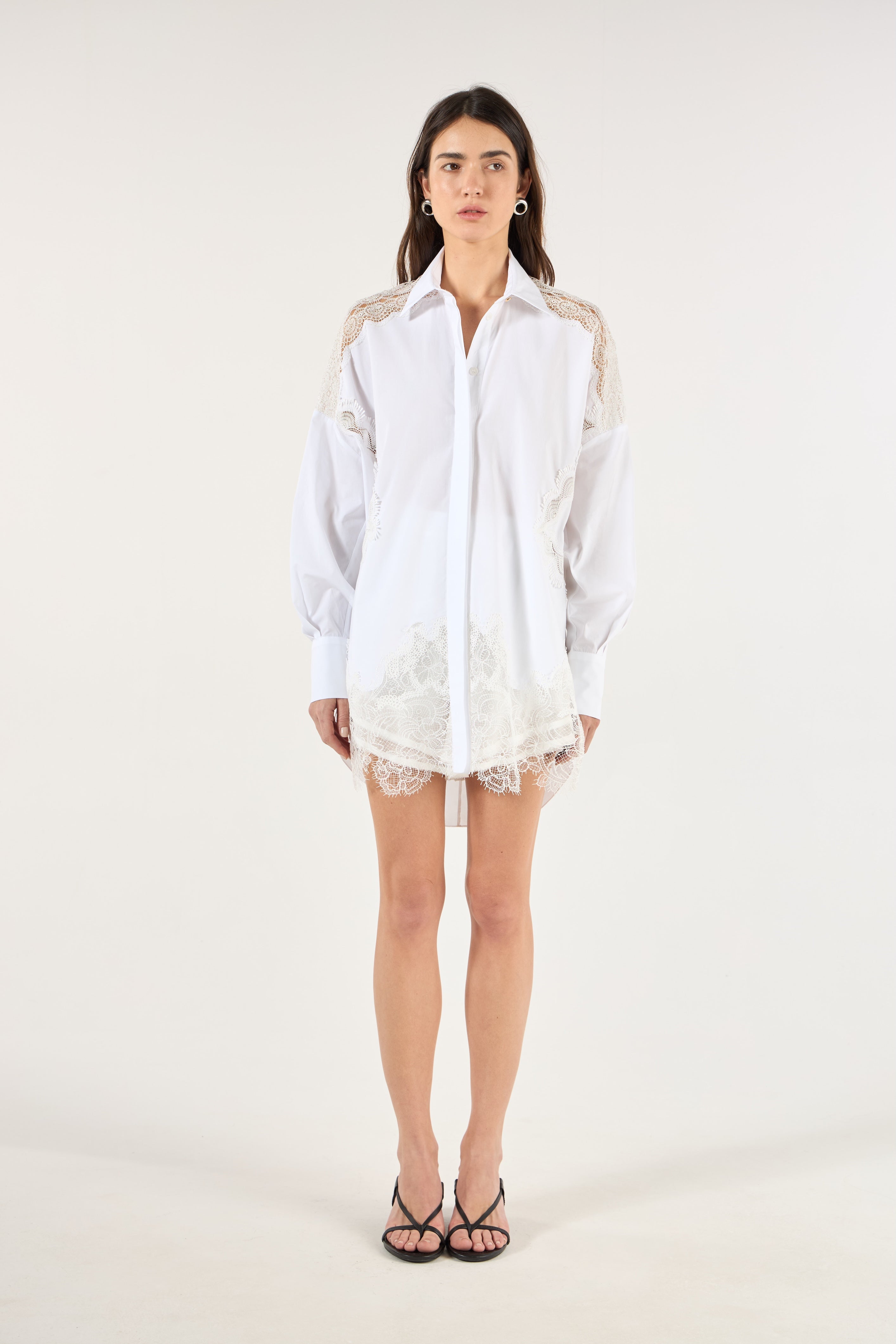 SK White Shirt With lace
