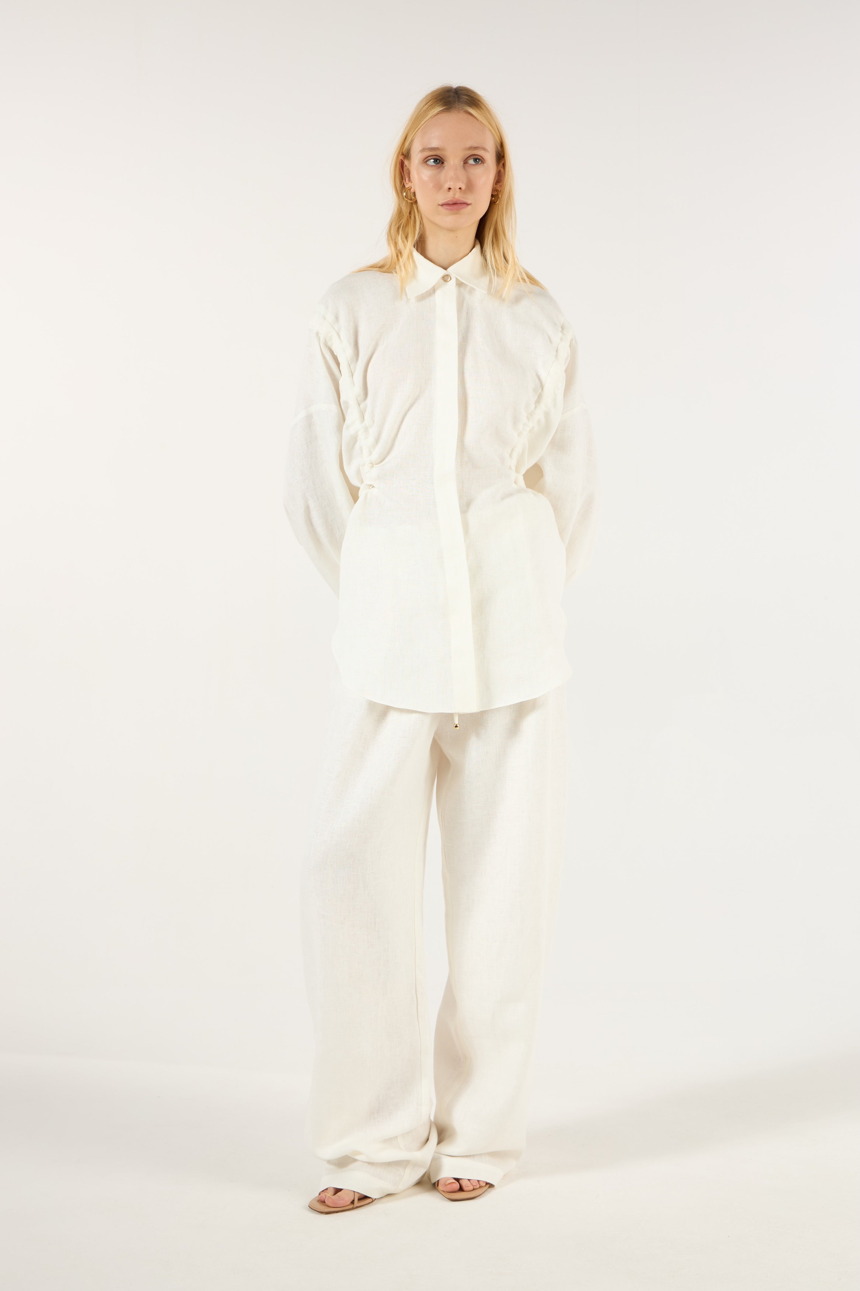SK White Linen Set