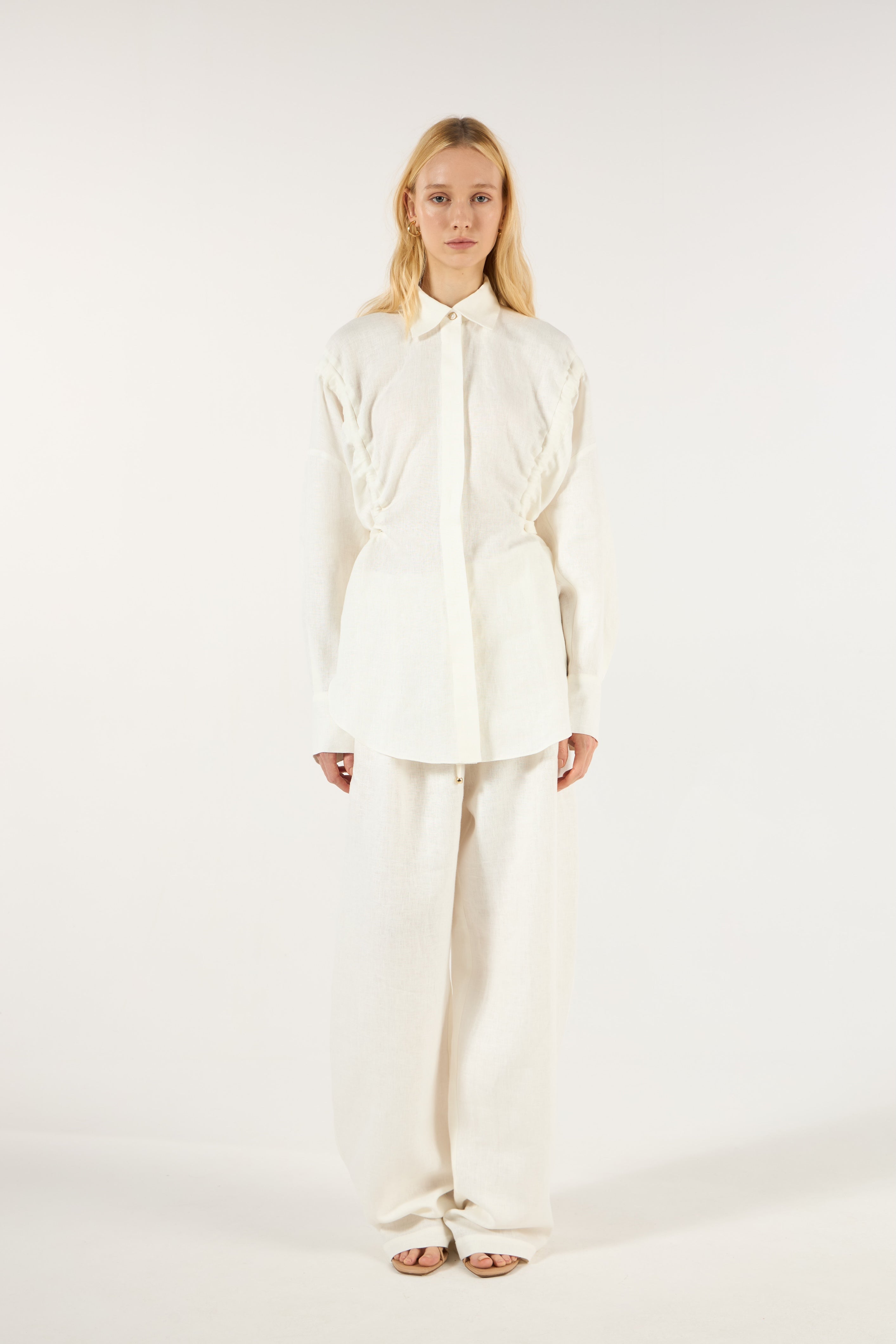 SK White Linen Set