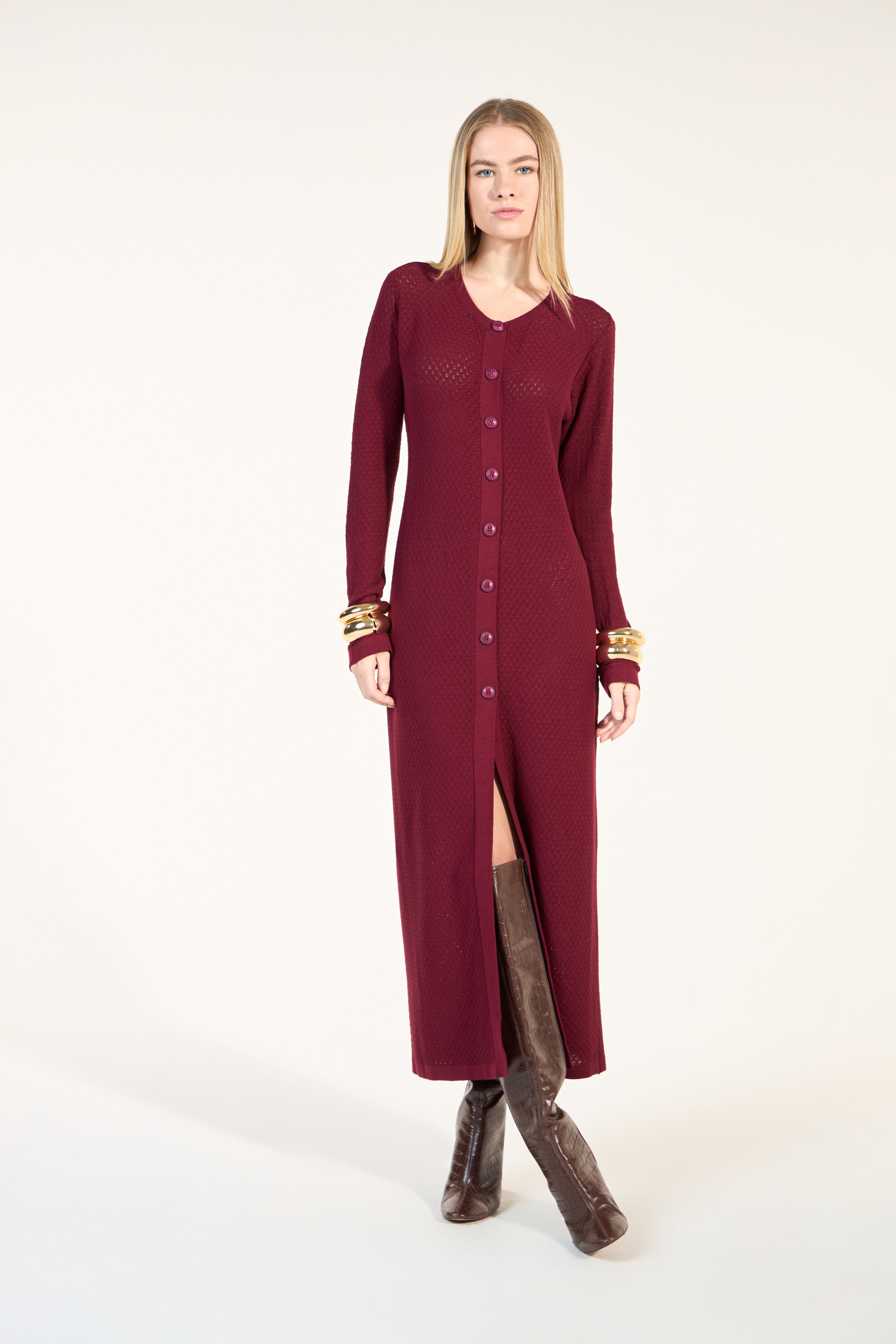 SK Burgundy long cardigan