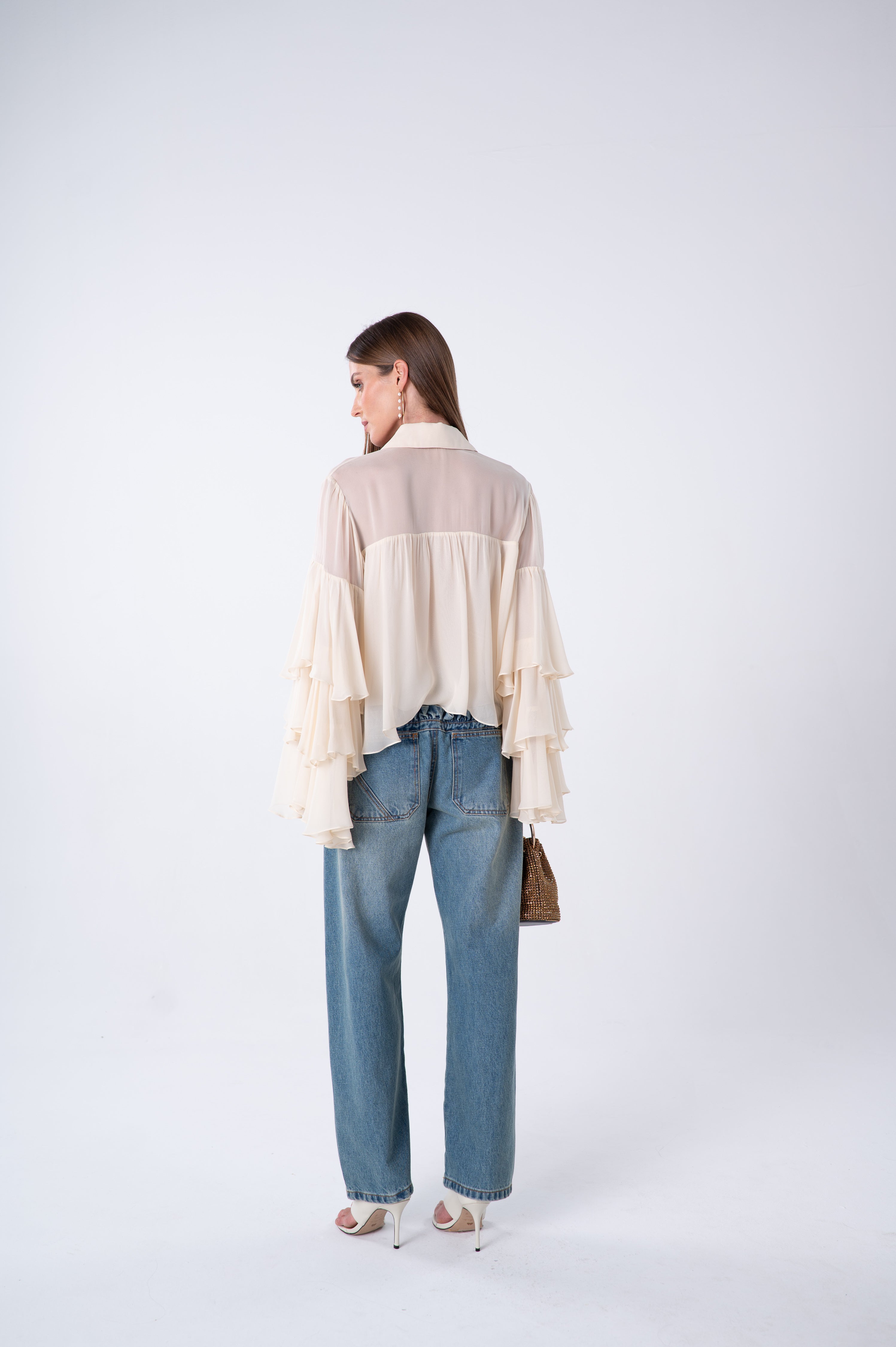 SK Jeans With Ruffled Pockets