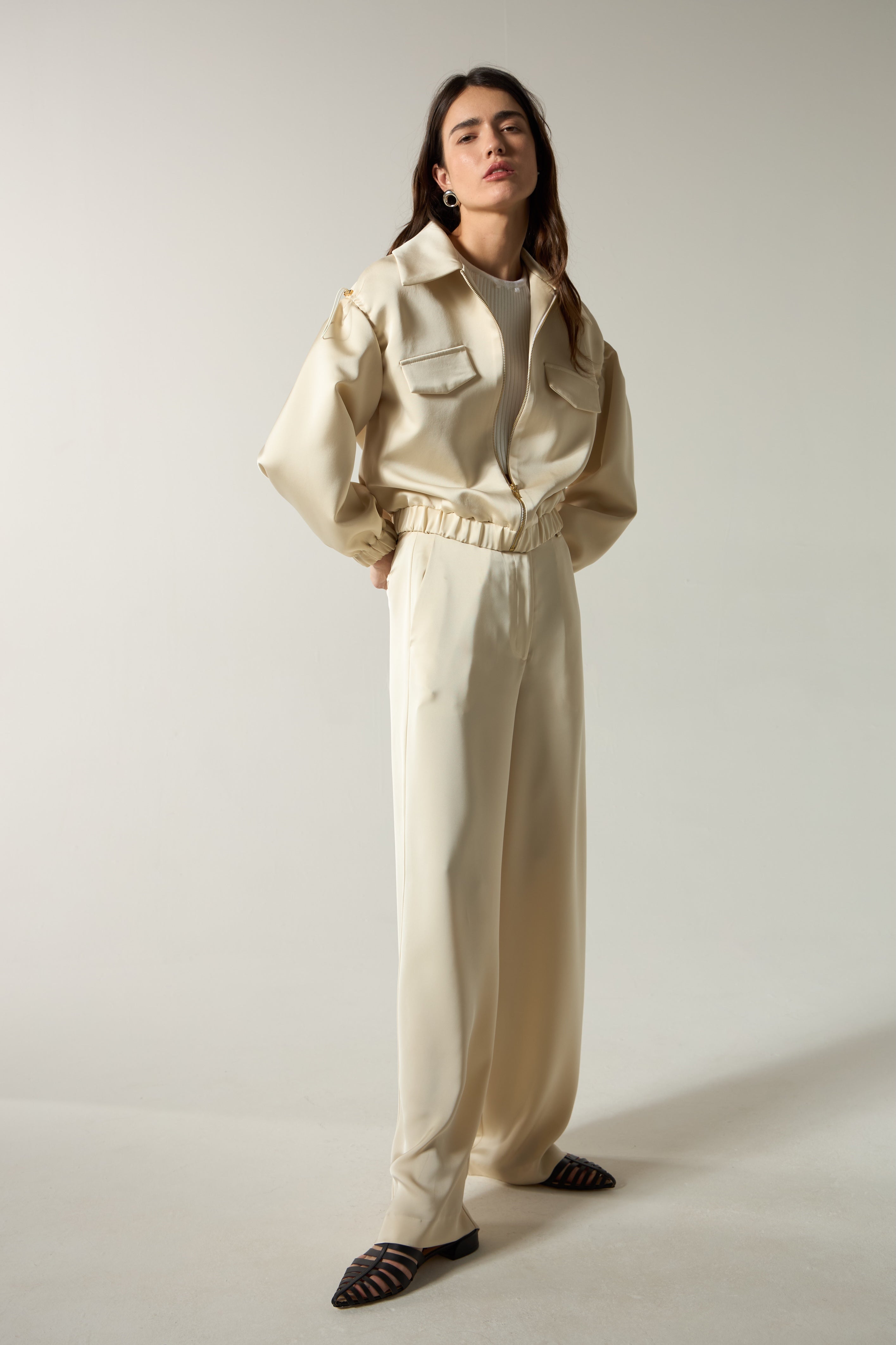 SK Light Beige Jacket Set