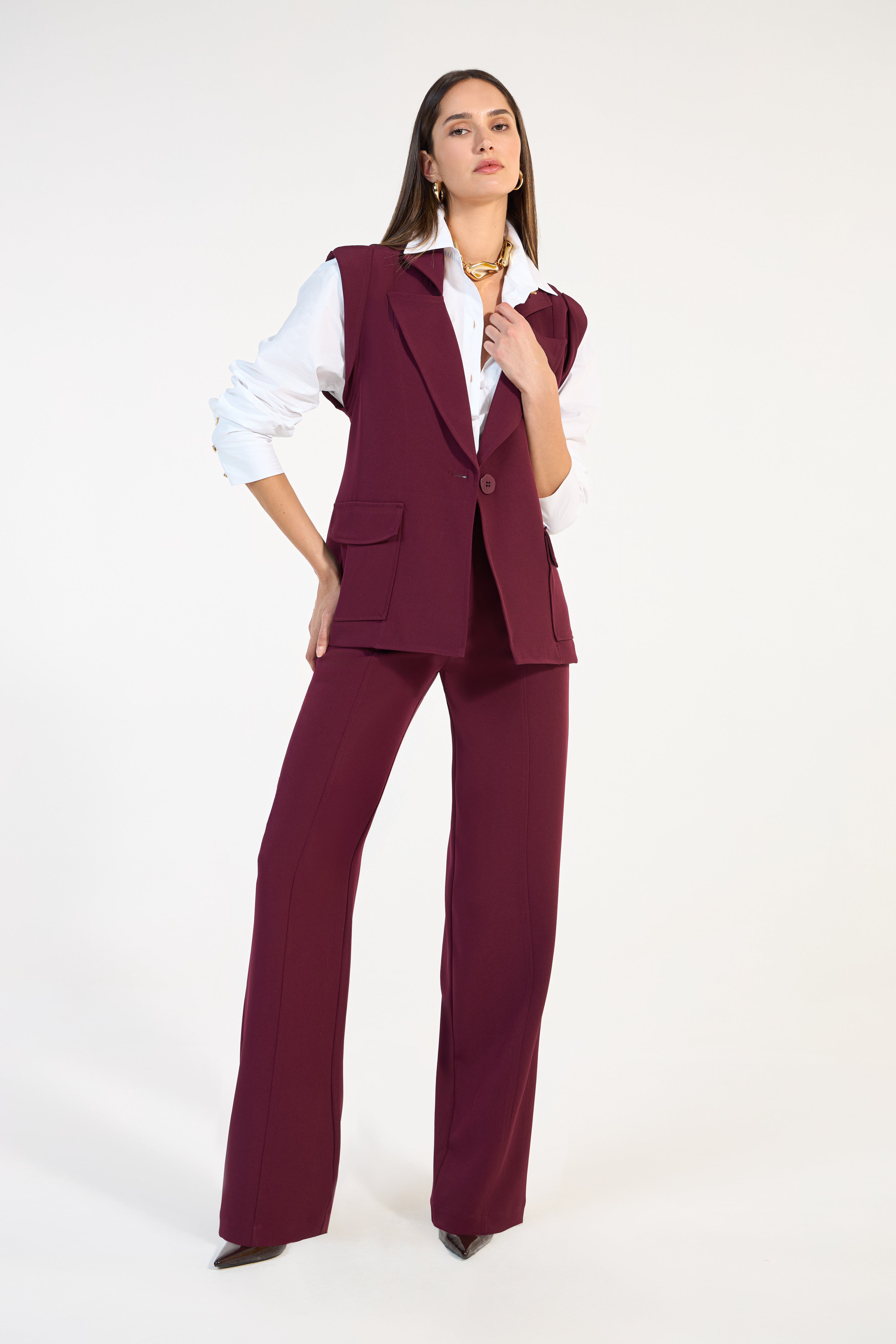 SK Burgundy Vest