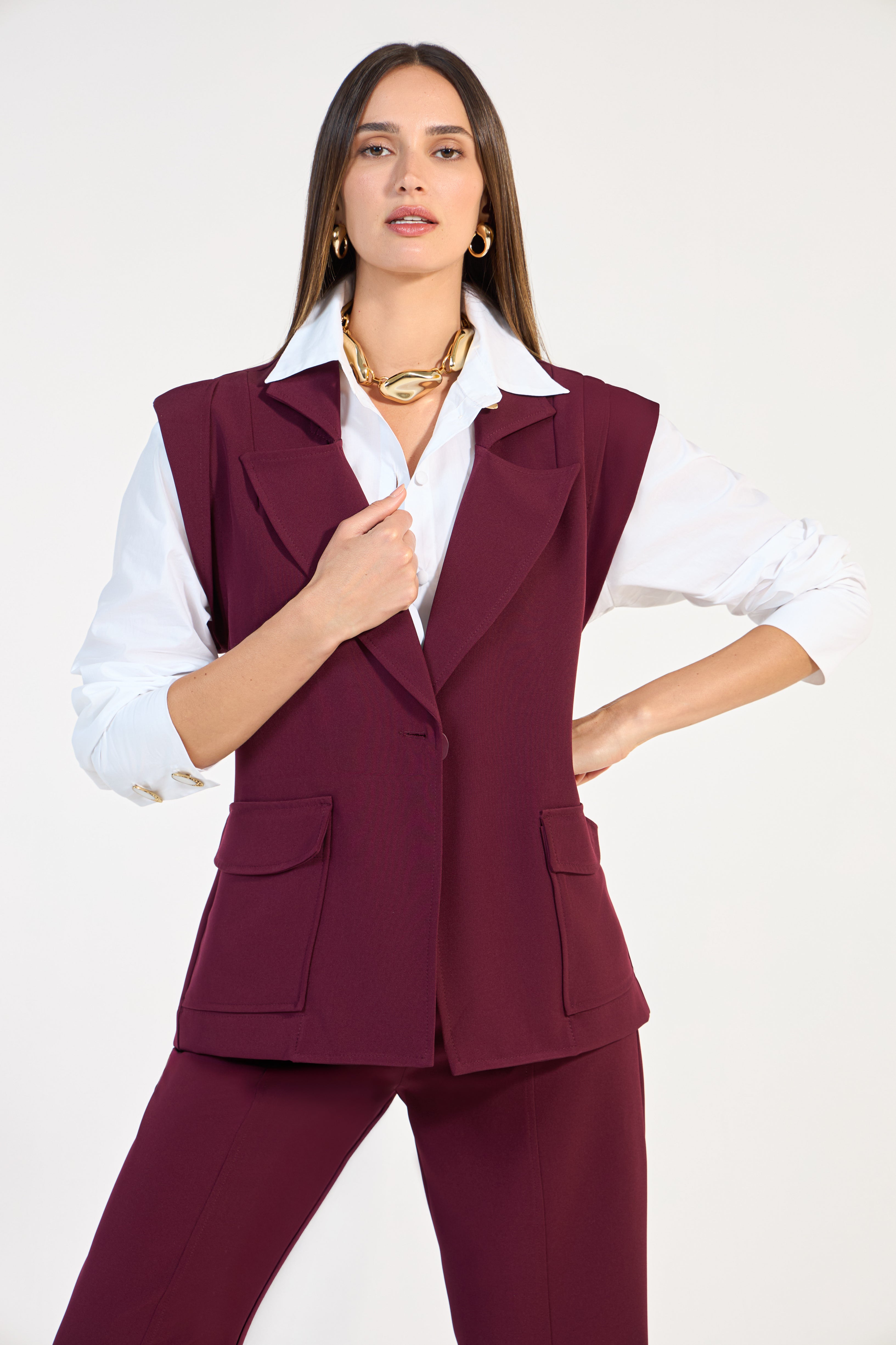 SK Burgundy Vest