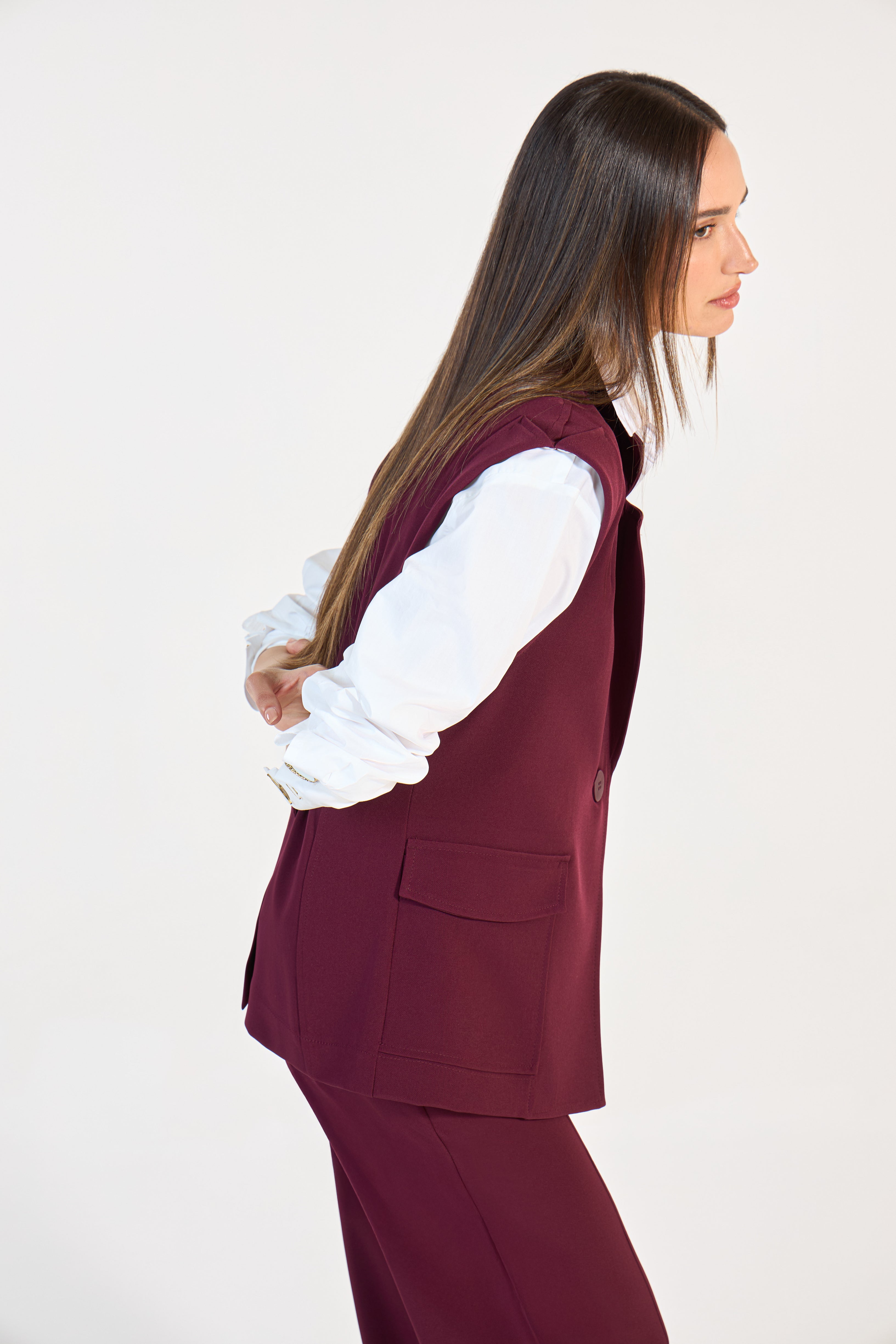 SK Burgundy Vest