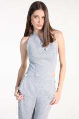 SK Grey Blouse and Pants Set