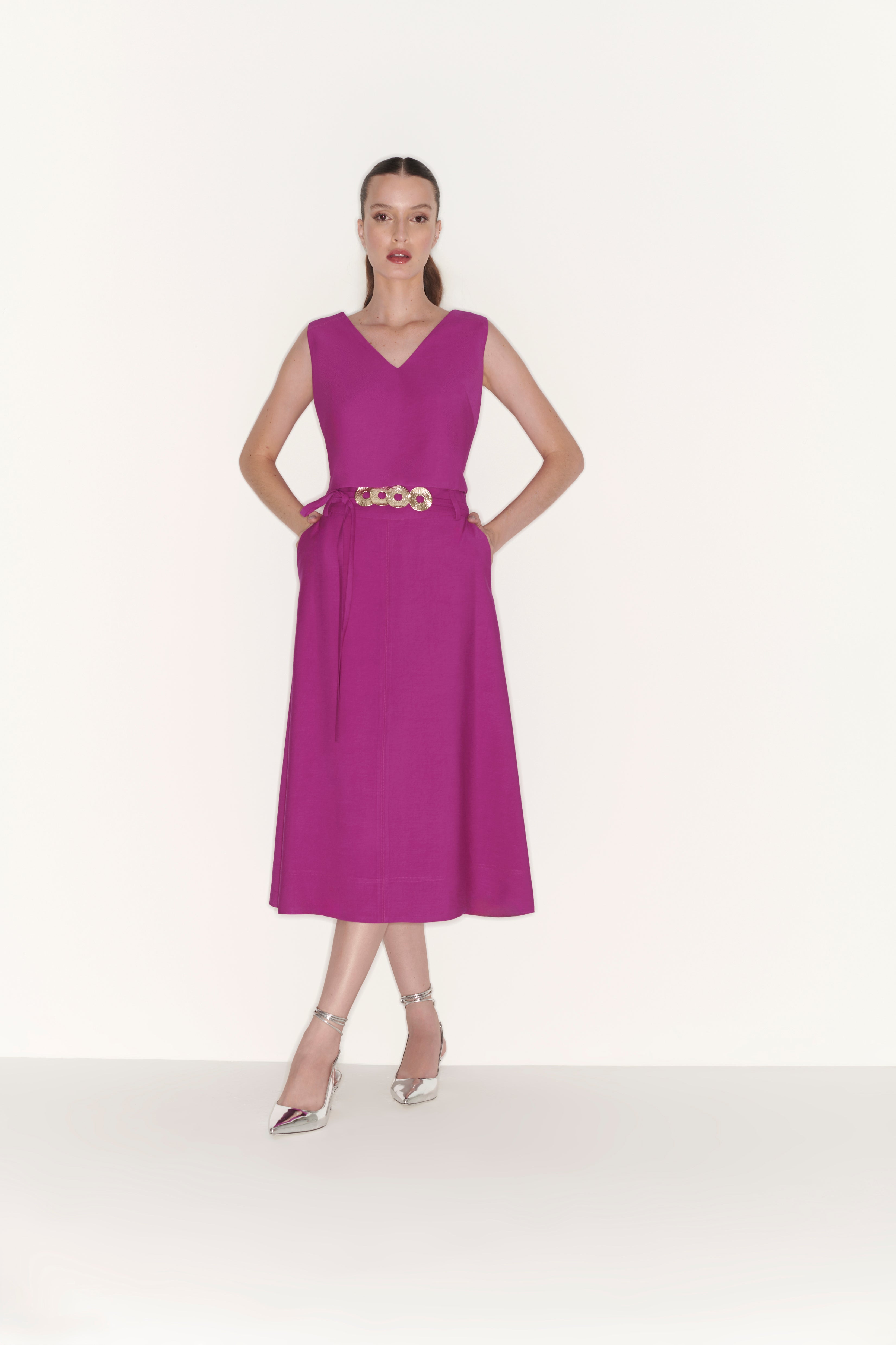 FC Fuchsia Tank Top and Midi Skirt Set