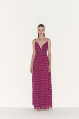 FC Fuchsia Polka Dot Maxi Dress