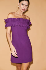 FC Violet Off-Shoulder Mini Dress
