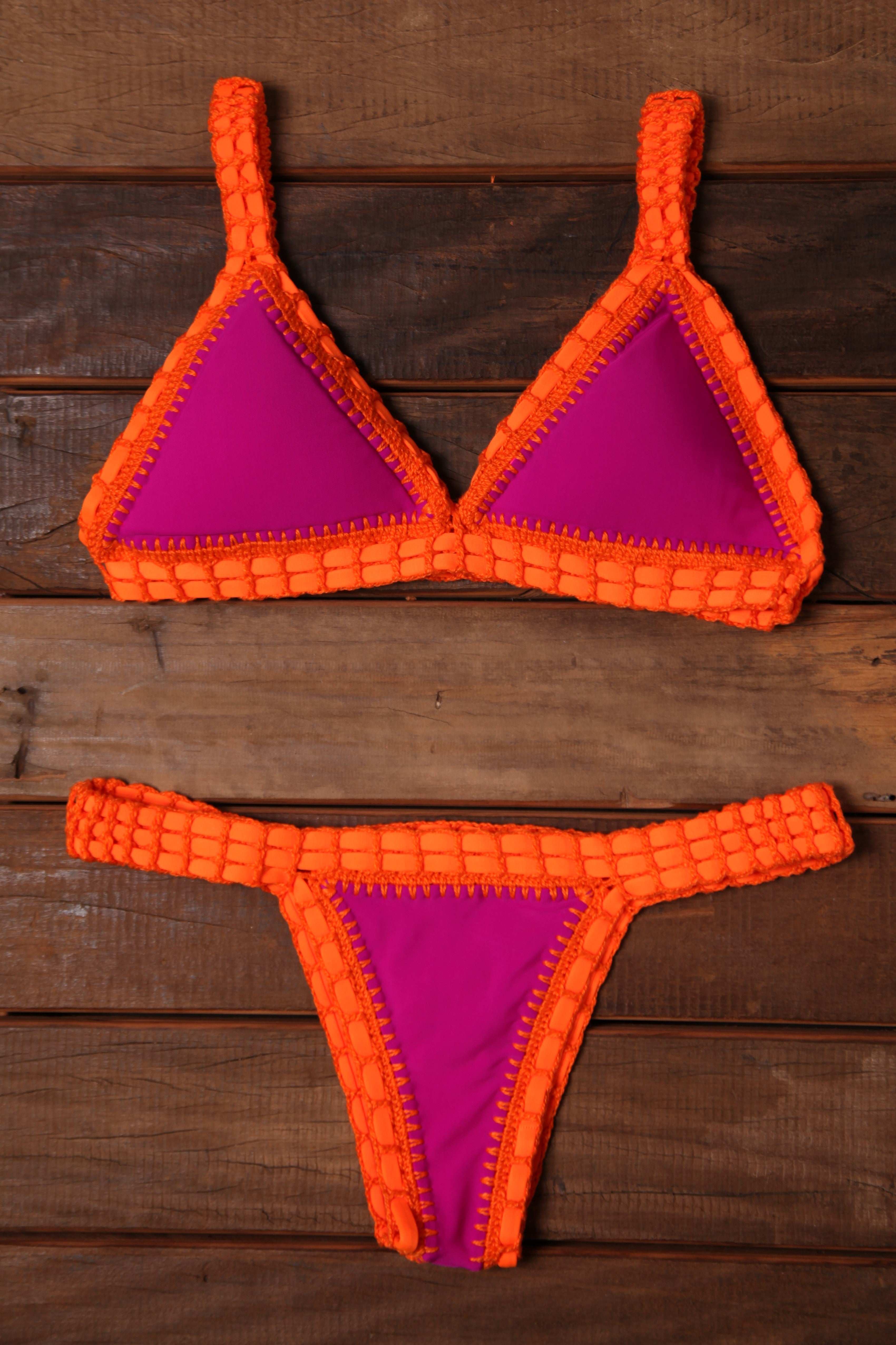 GB Fuchsia/Pink Crochet Bikini