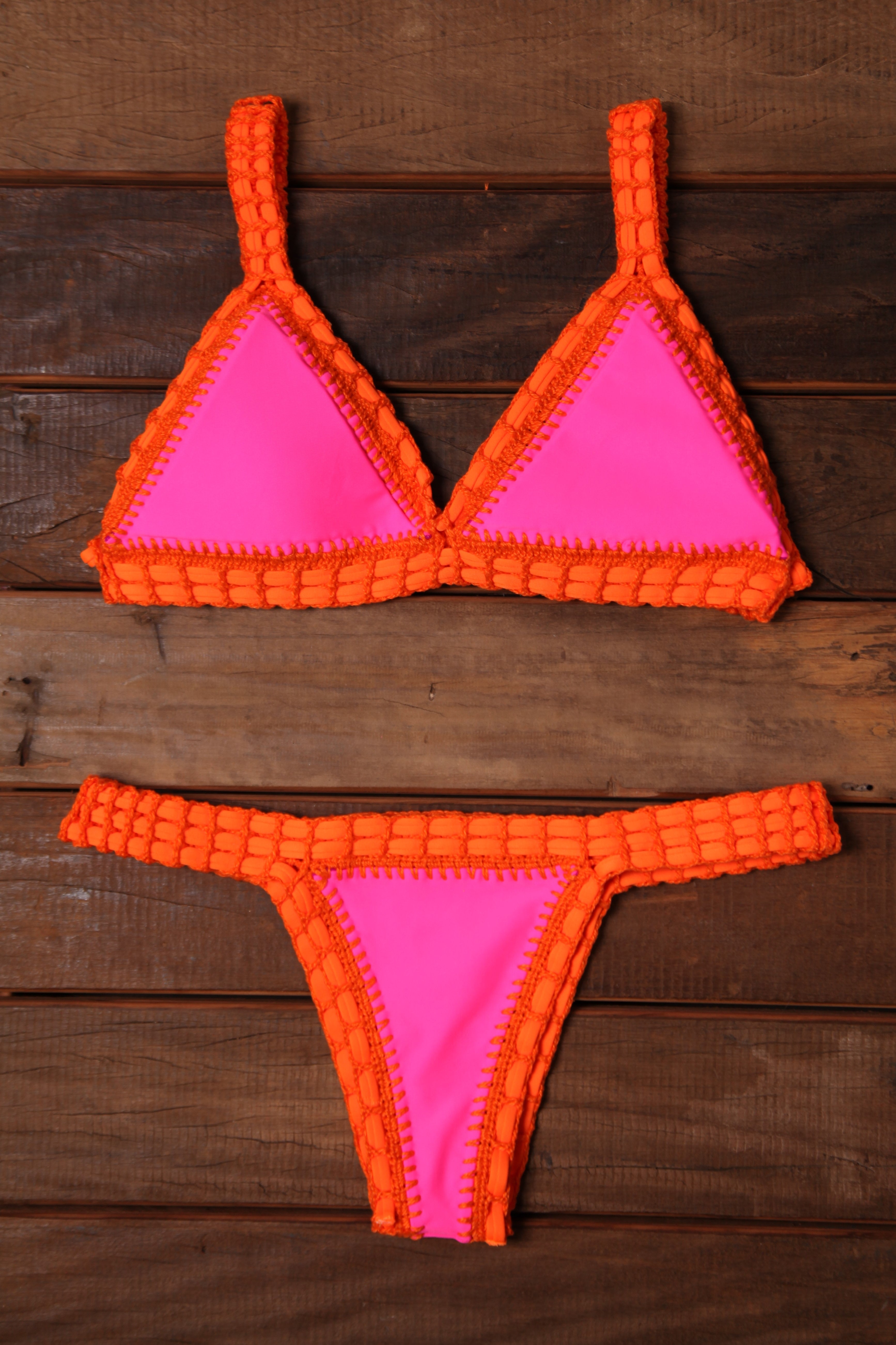 GB Fuchsia/Pink Crochet Bikini