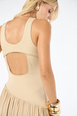 TD Light Beige Midi Dress