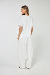SK White Blouse With Lace