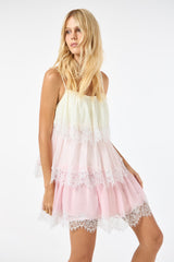 TD Light Pink Lace Short Dress