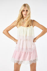 TD Light Pink Lace Short Dress