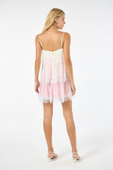TD Light Pink Lace Short Dress