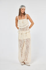 SK Off-white  Lace Balloon Set