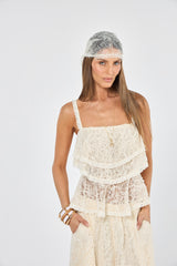 SK Off-white  Lace Balloon Set