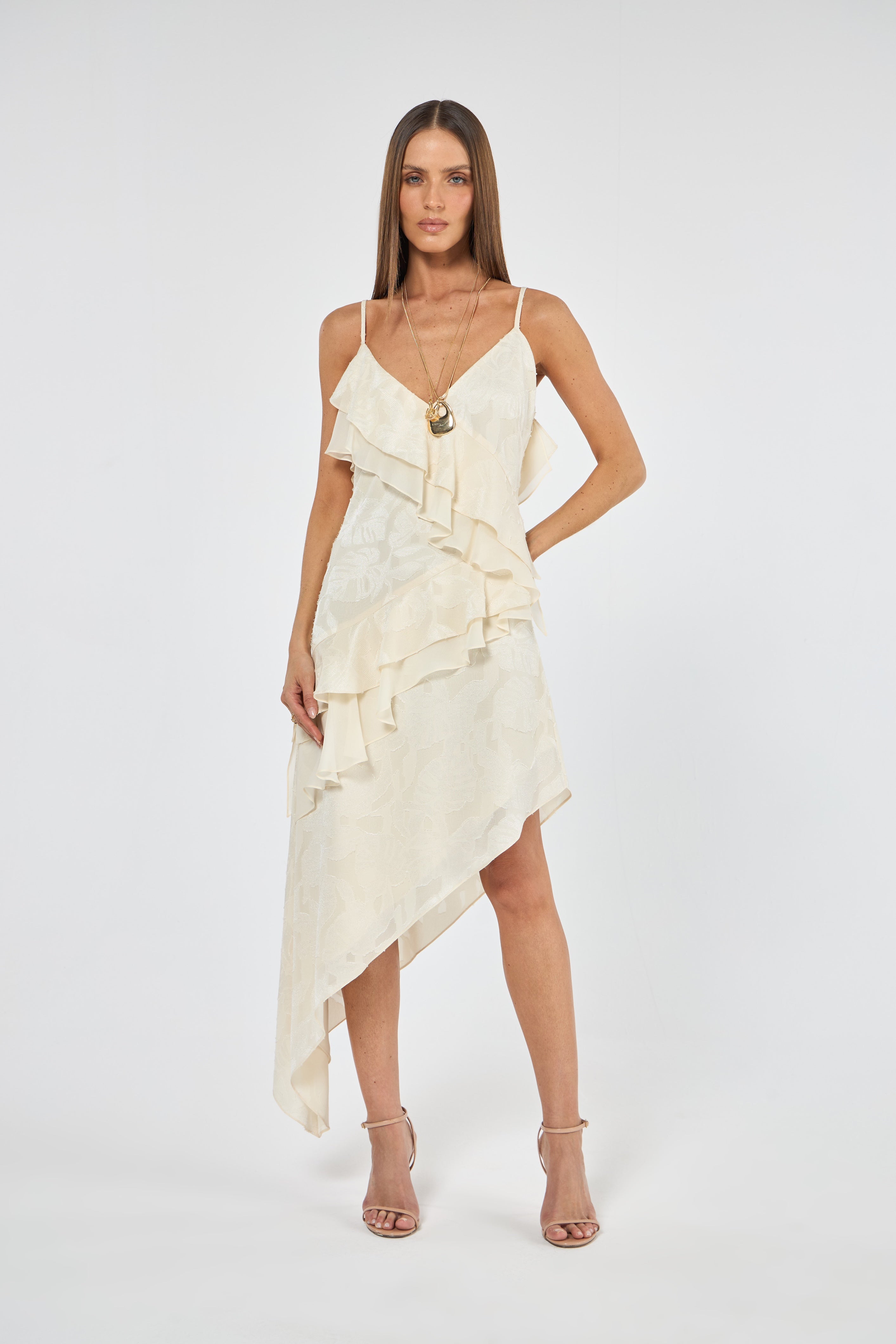 SK Off-White Asymmetric Dress
