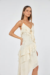 SK Off-White Asymmetric Dress