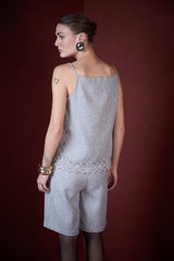 SK Grey Blouse and Shorts Set