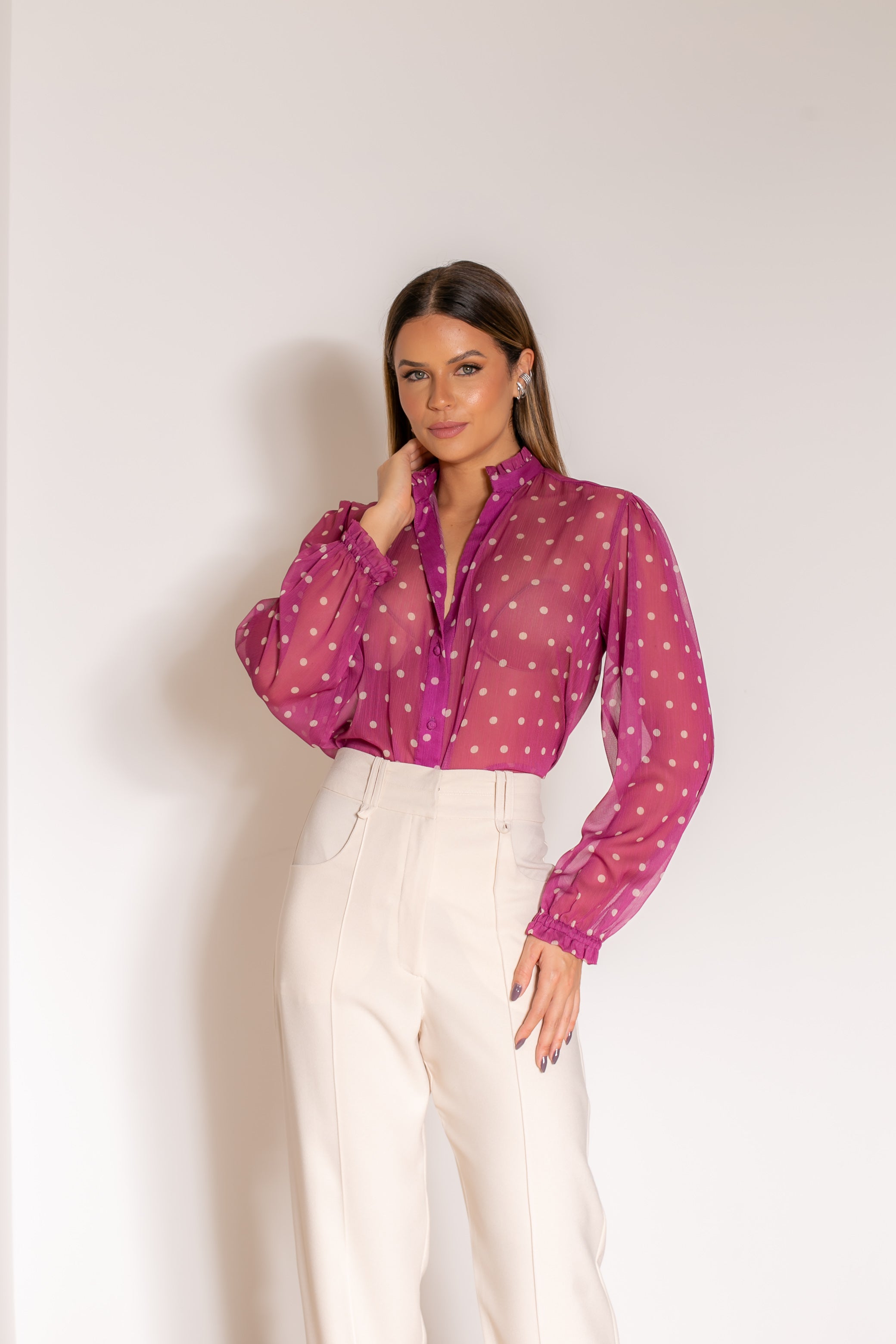 FC Fuchsia Polka Dot Shirt