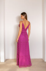 FC Fuchsia Polka Dot Maxi Dress