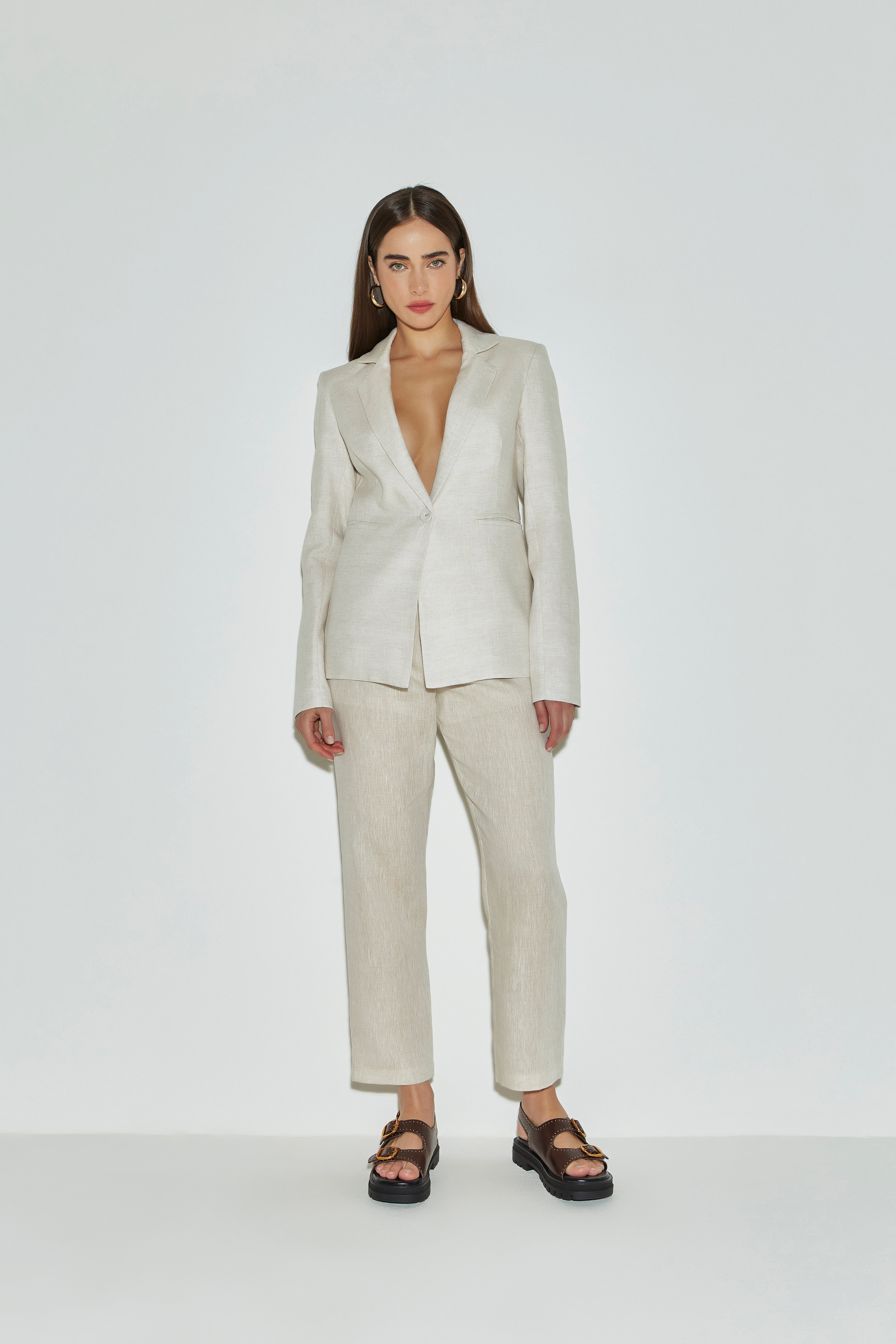 MN Linen Blazer Agatha in Off-White