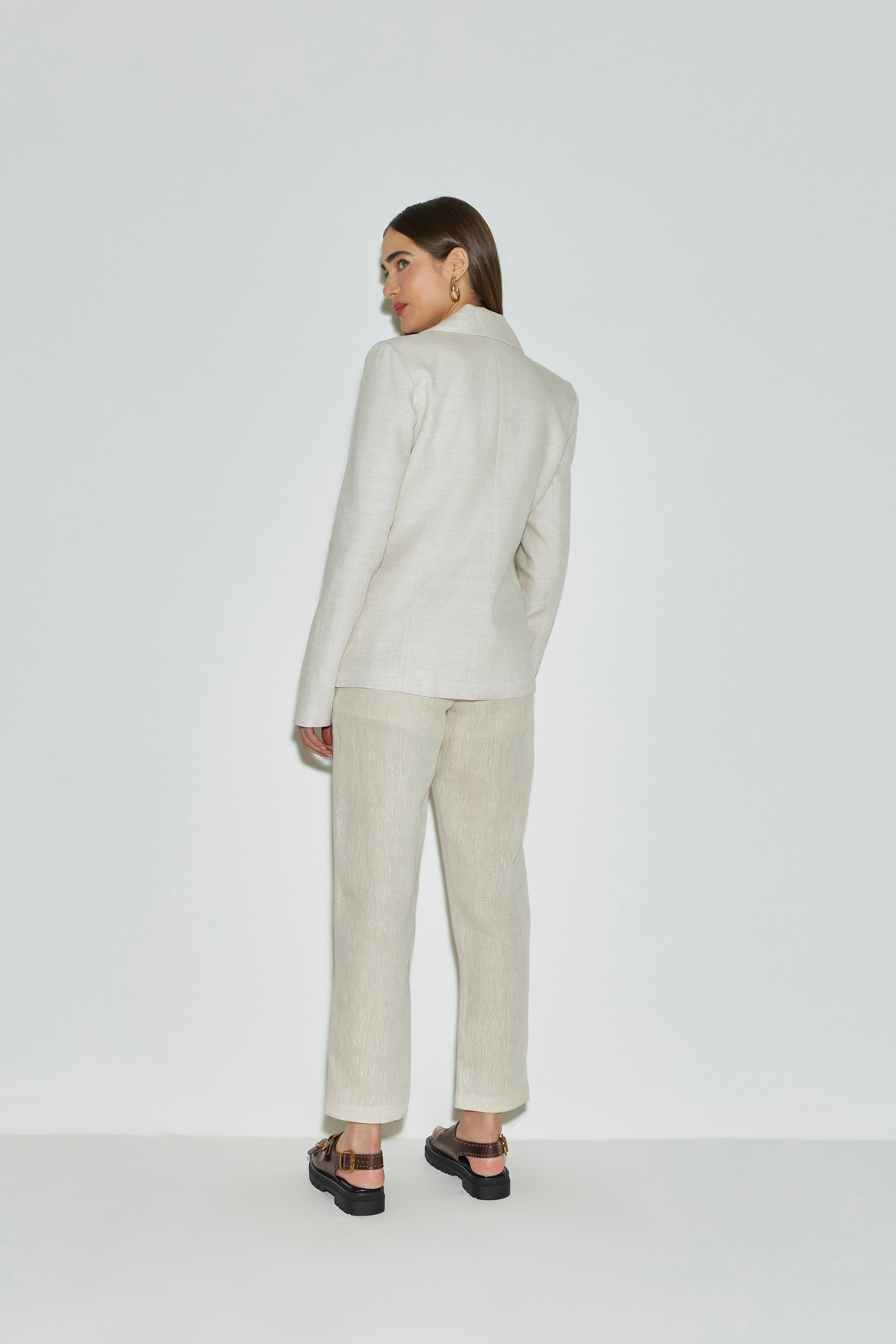 MN Linen Blazer Agatha in Off-White