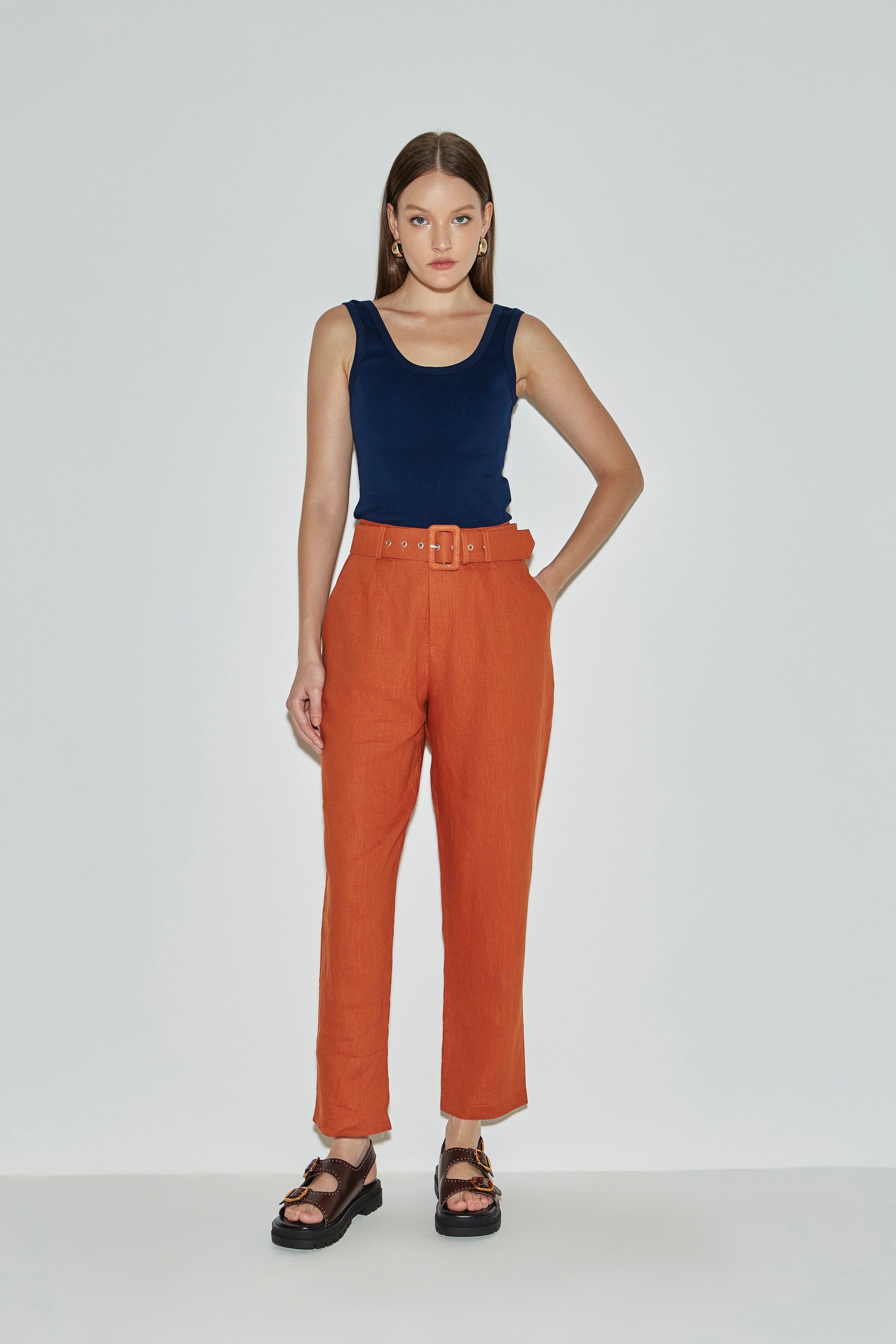 MN Linen Pants Sophia in Off-White