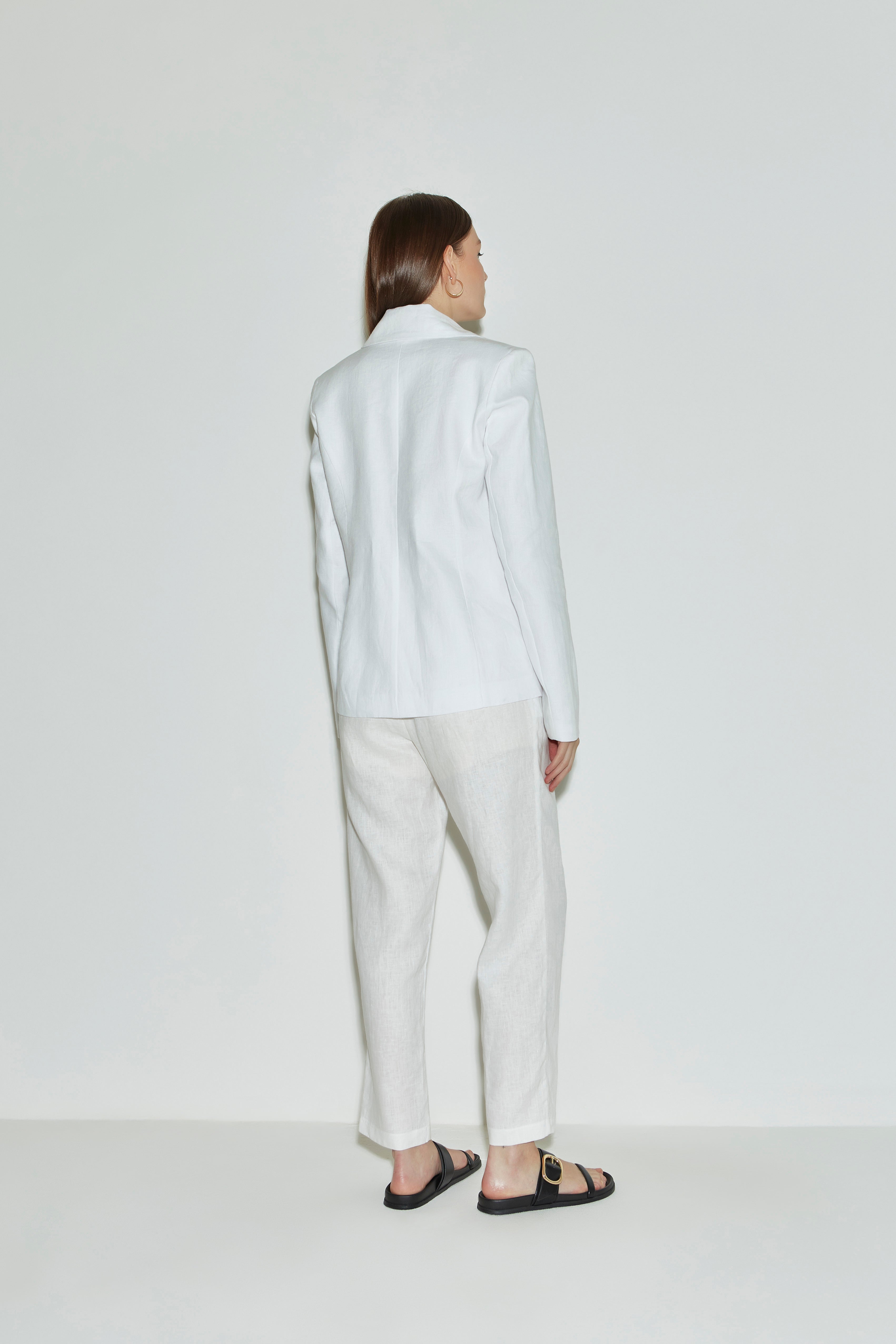 MN Linen Blazer Agatha in White