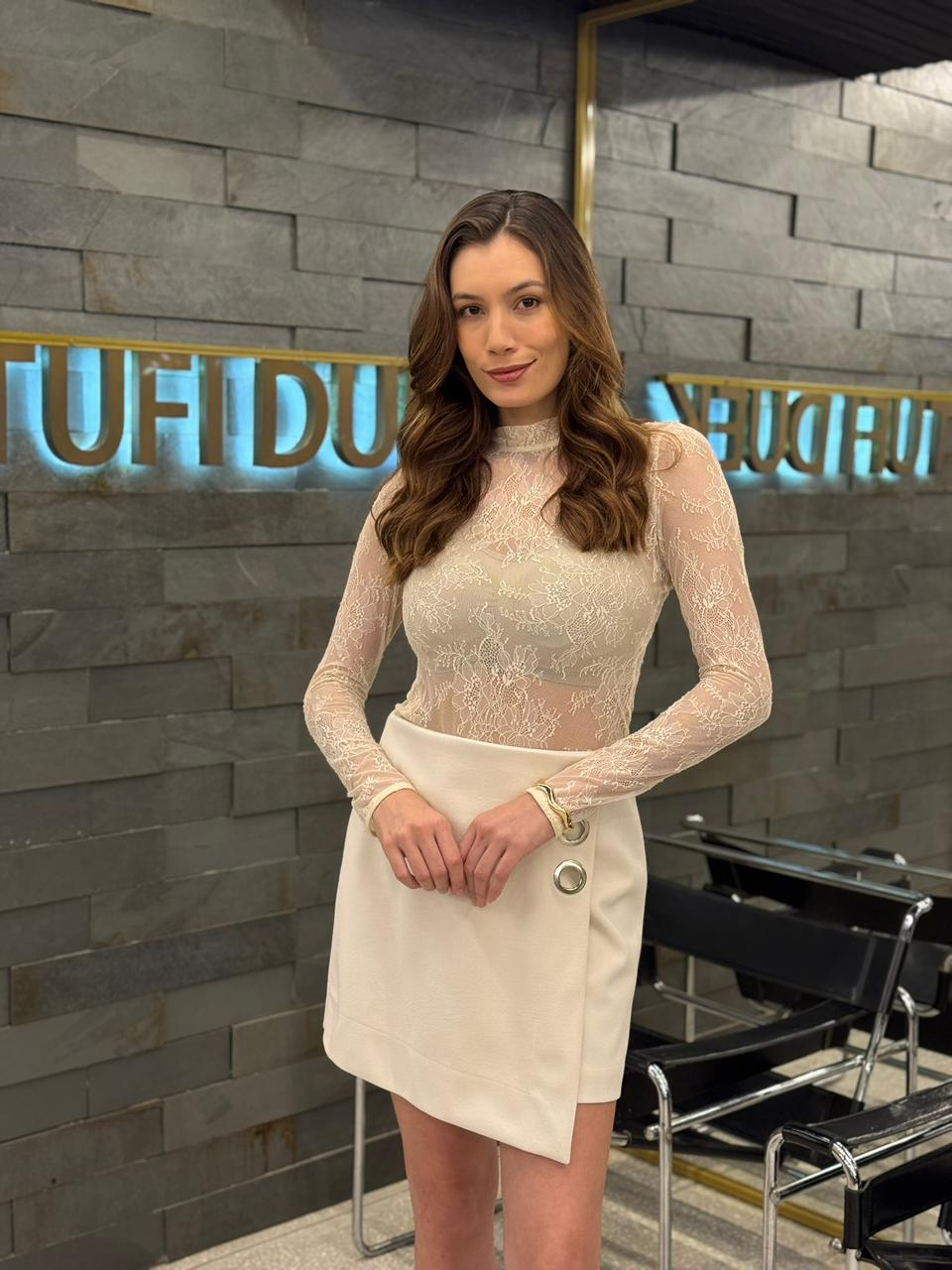 TD Off-White Lace Blouse