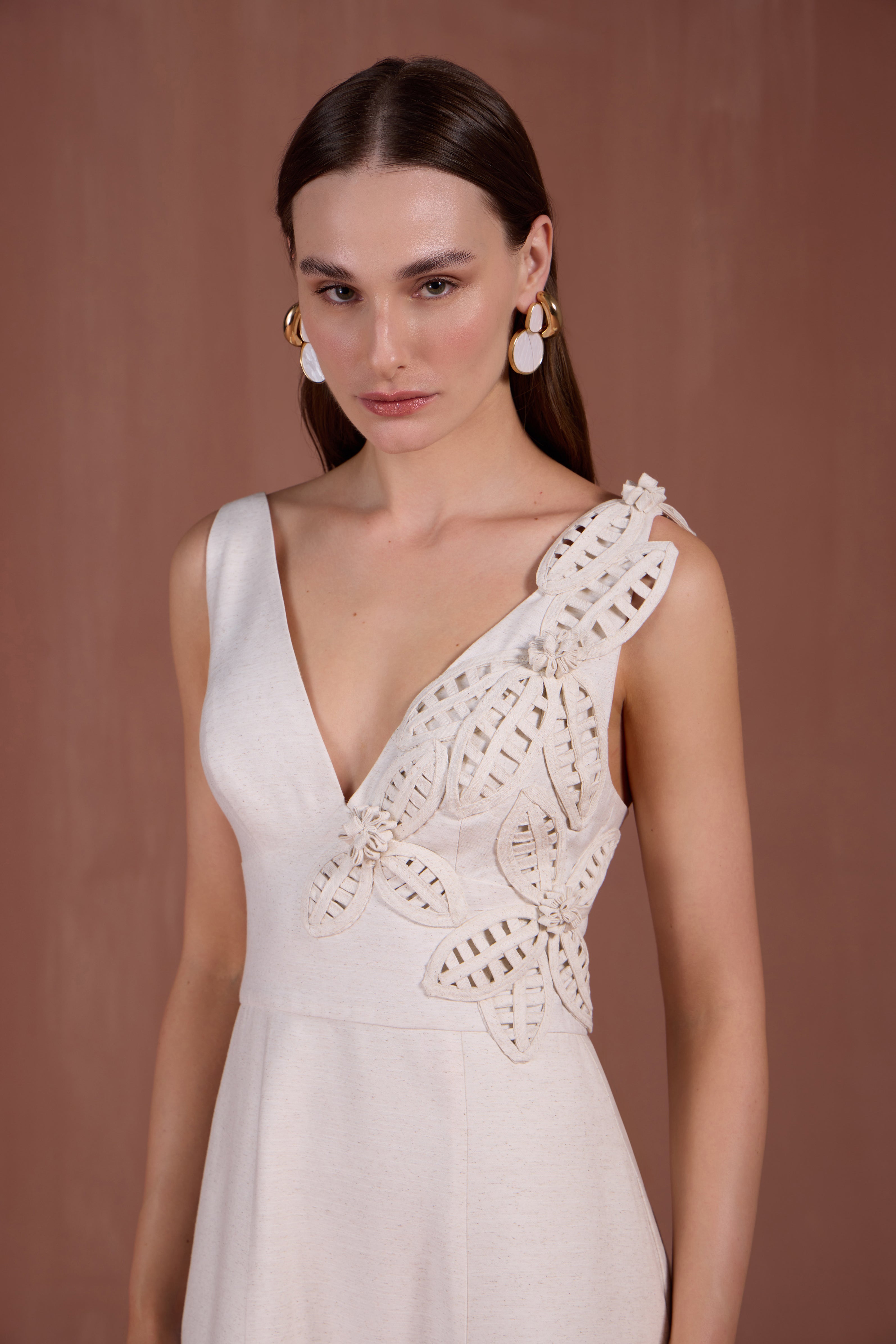 SK Midi Off- White Dress