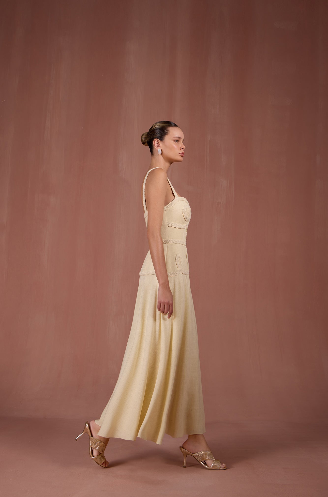 Vestido Midi Amarelo Claro SK