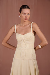 Vestido Midi Amarelo Claro SK